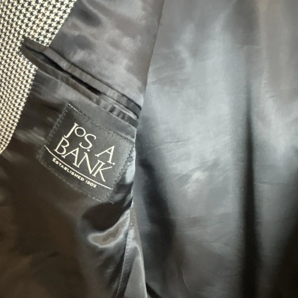 Jos. A. Bank Black‎ White Houndstooth Blazer Classic Business Fit 40R
